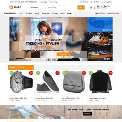 Shopping cart html template home page