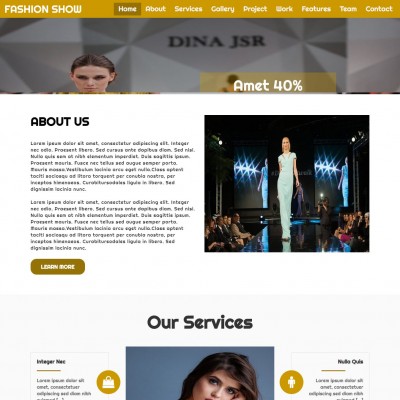 Responsive fashion show website template home page