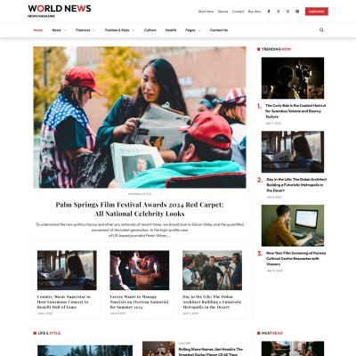 News Magazine bootstrap website portal template Home