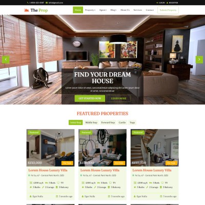 Real estate website template home page
