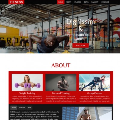 Fitness single page website template home