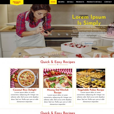 personal chef website template home page