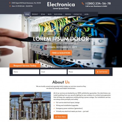 Electrical website template home page