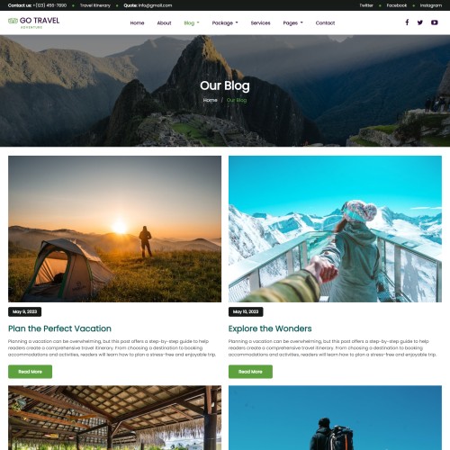 Bootstrap travel blogs