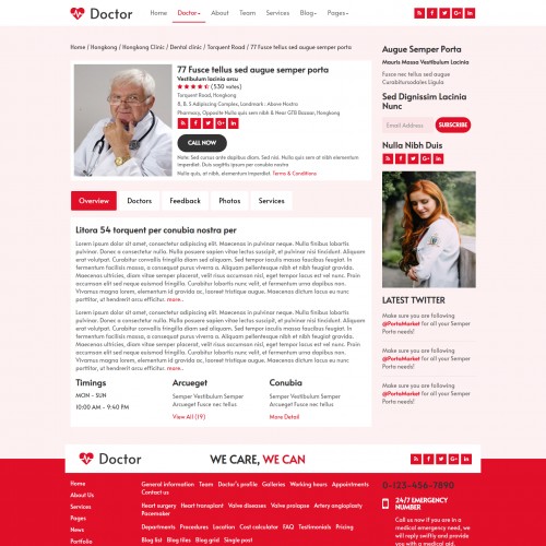 Doctor portfolio details website page