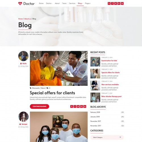 Doctors blogs page html design
