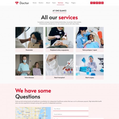 Healthcare services html in bootstrap