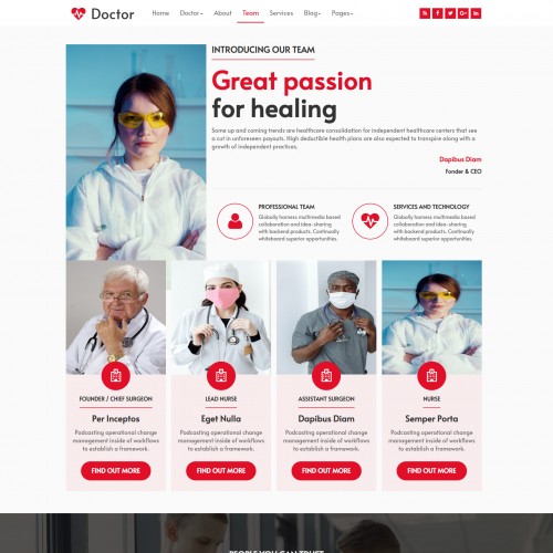 Best medical template team page html web design