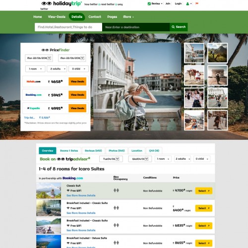 Responsive travel booking details