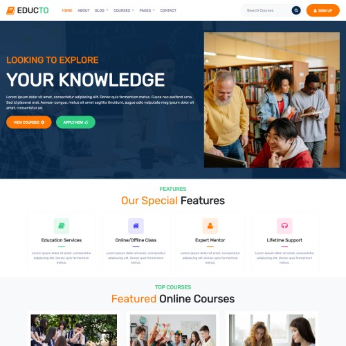 Education web template home