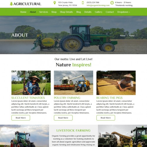 About us page design agriculture website