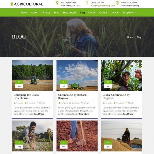 Responsive agriculture blogs