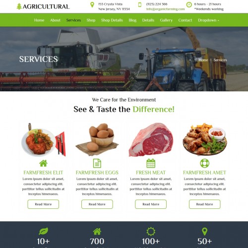 Agriculture company services page design