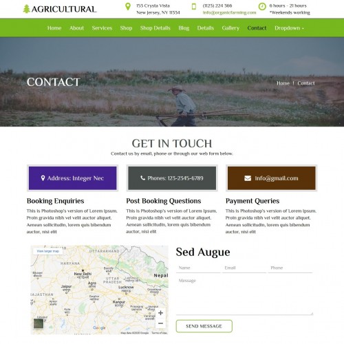 Agriculture farm contact us in bootstrap