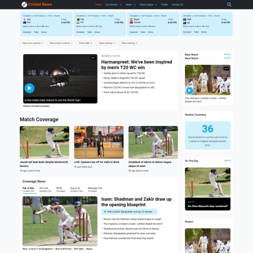 Sports Info Home Page