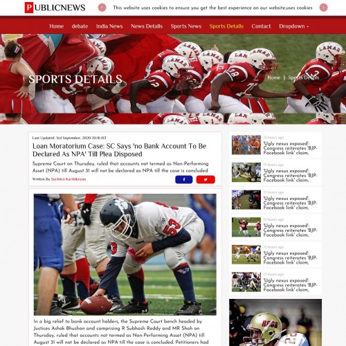 Html page for latest sport news