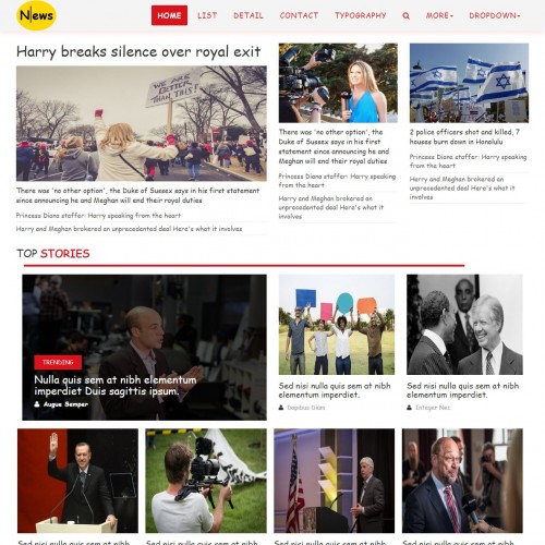 News channel website template home