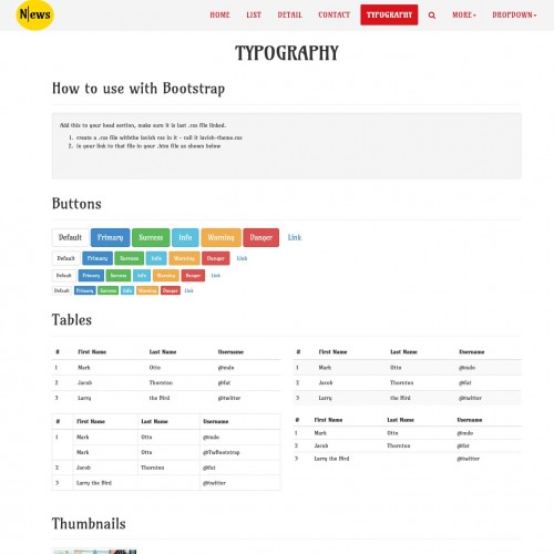 Bootstrap news portal template html design elements