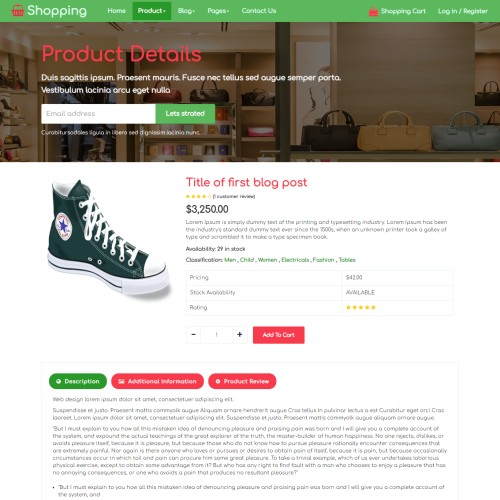 Bootstrap ecommerce product detail
