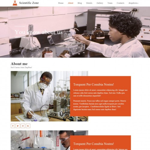 Science lab template about us html