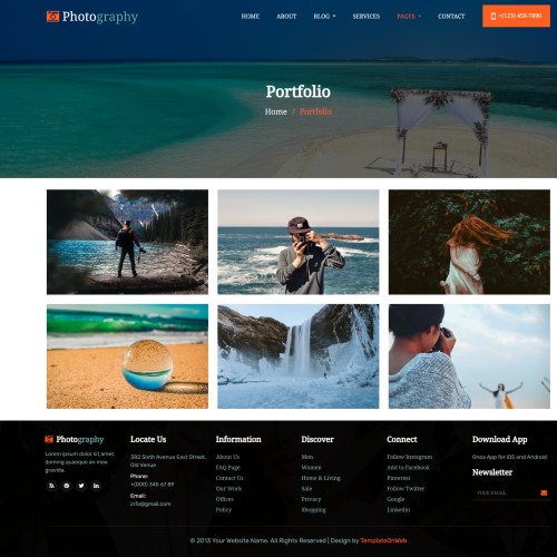 Photographer profile photo gallery design template online