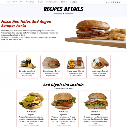Food Blog Website Templates - TemplateOnWeb