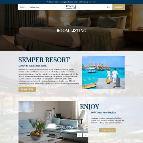 Resort rooms list by room type bootstarp