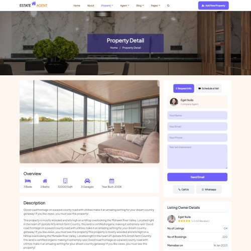 Property detail html for real estate website template free download