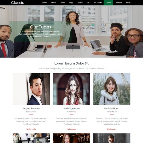 Web template property team page