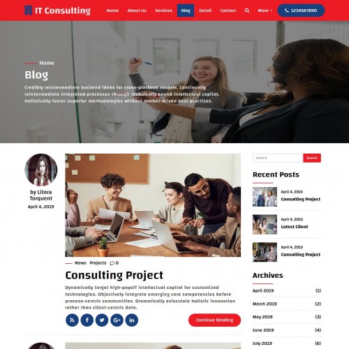 IT template responsive blog page