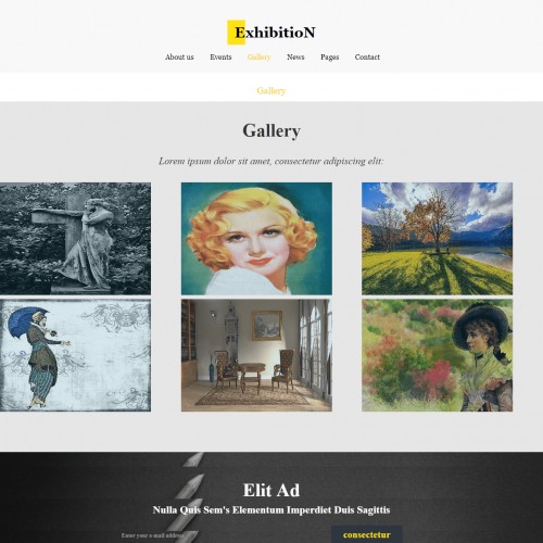 Painting website template gallery design