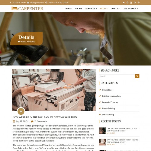 Carpenter Website Template TemplateOnWeb Carpenter Website Template TemplateOnWeb