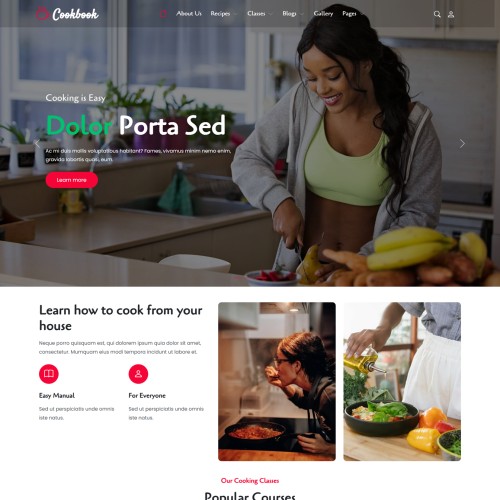 Cookbook website template html home page