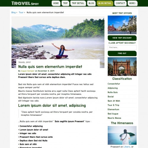 Tourism blog detail page