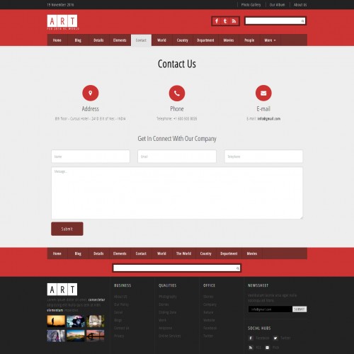 Bootstrap designed contact page design