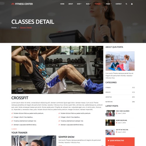 Bootstrap responsive gym website elements