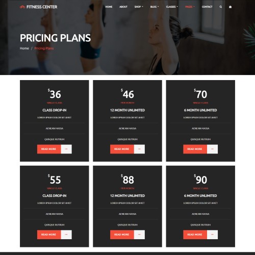 Fitness Center Website Templates TemplateOnWeb