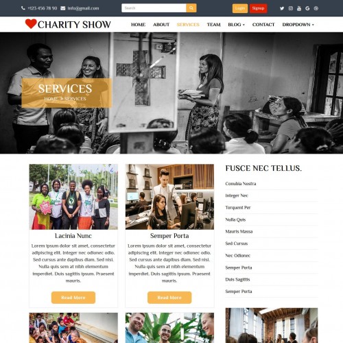 Charitable organization services website template