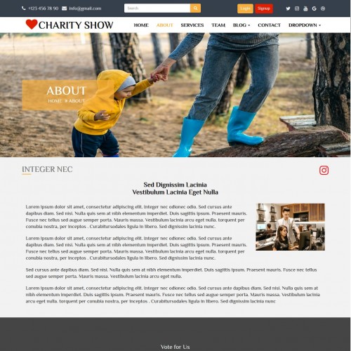 Charity trust about us page html