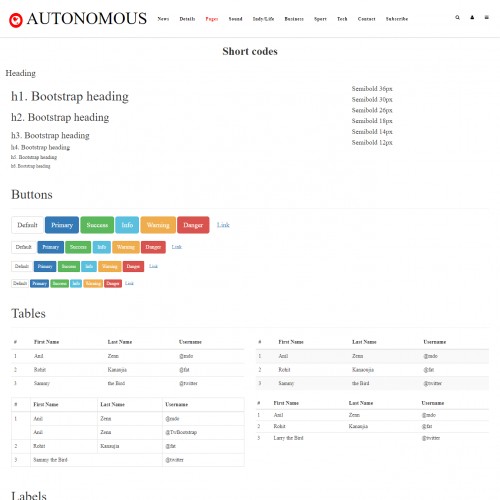Autonomous responsive elements web design