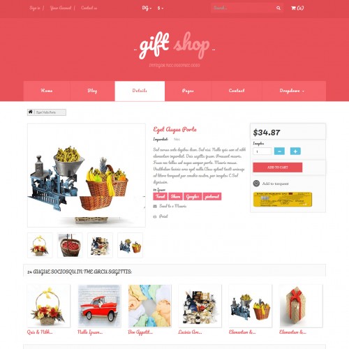 Shopping cart detail web template