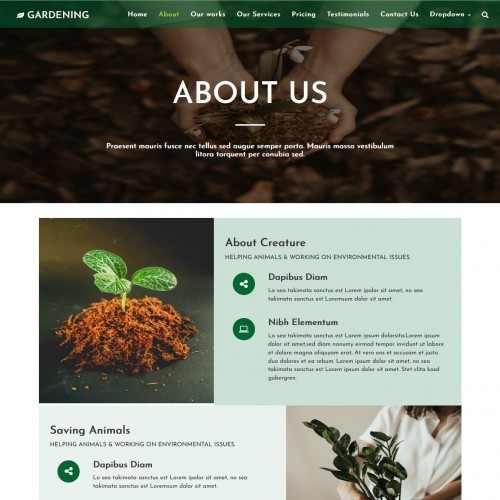 About us page for plant nursery