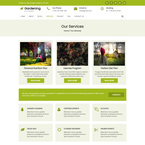 Responsive gardening work html design