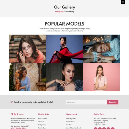 Fashion cloth gallery page