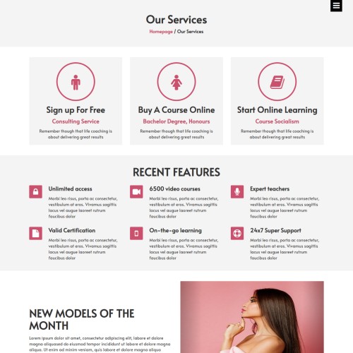 Fashion services web template