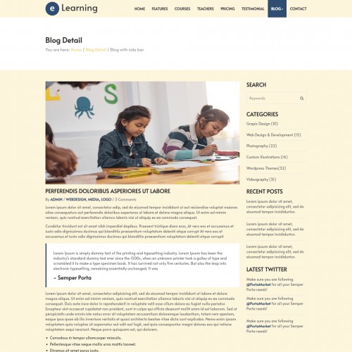 learning template blog detail page html design