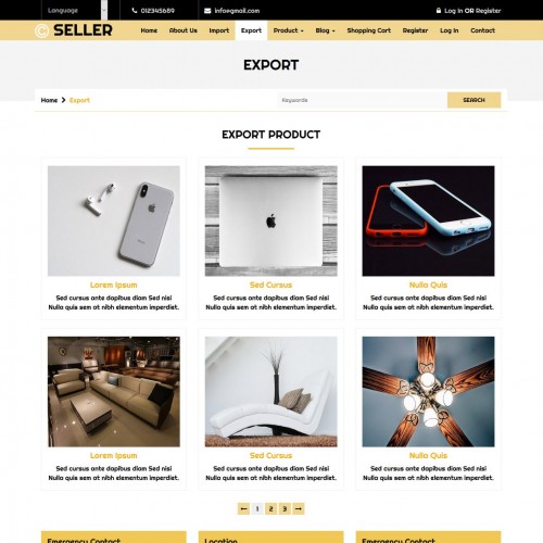 Export products listing html template