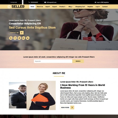 Import export website template home page