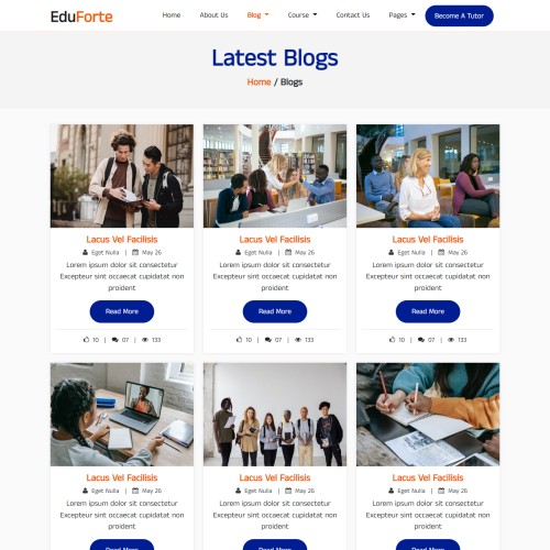 Educational website responsive academic blogs list