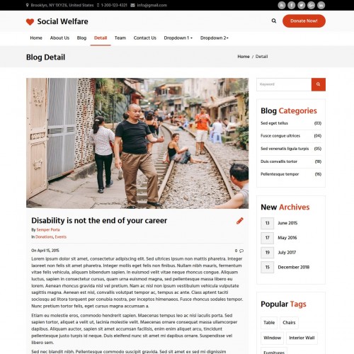 Society blog detail bootstrap web design